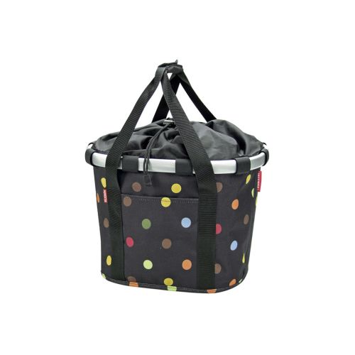 Panier avant KLICKFIX BikeBasket noir à pois de couleur