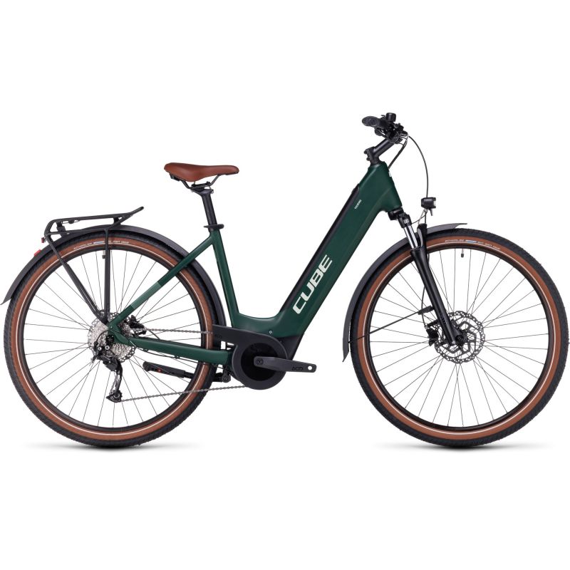 Vélo électrique CUBE Touring Hybrid ONE 625 Easy Entry darkgreen'n'green